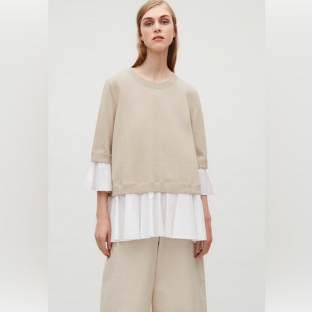 COS 2 in 1 Sweater and Shirt Combo Tan